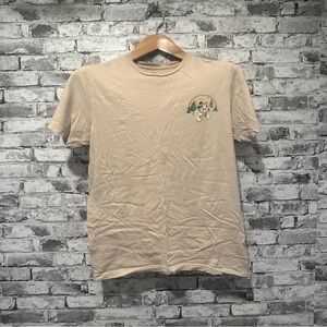 EUC Disney Beige Mickey Mouse Graphic Short Sleeve T-Shirt Size Small